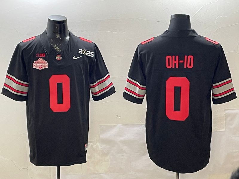 Men Ohio State Buckeyes #0 Oh-Io Black Three generations Nike 2025 NCAA Jersey->ncaa teams->NCAA Jersey